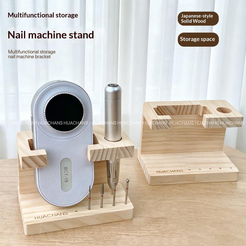Nail Drill Machine - Soporte portátil de madera para brocas