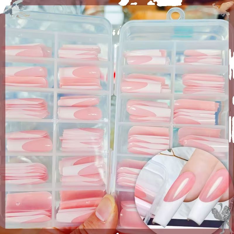 Nail Art Press On - 120 Uds. de Uñas Postizas Francesas