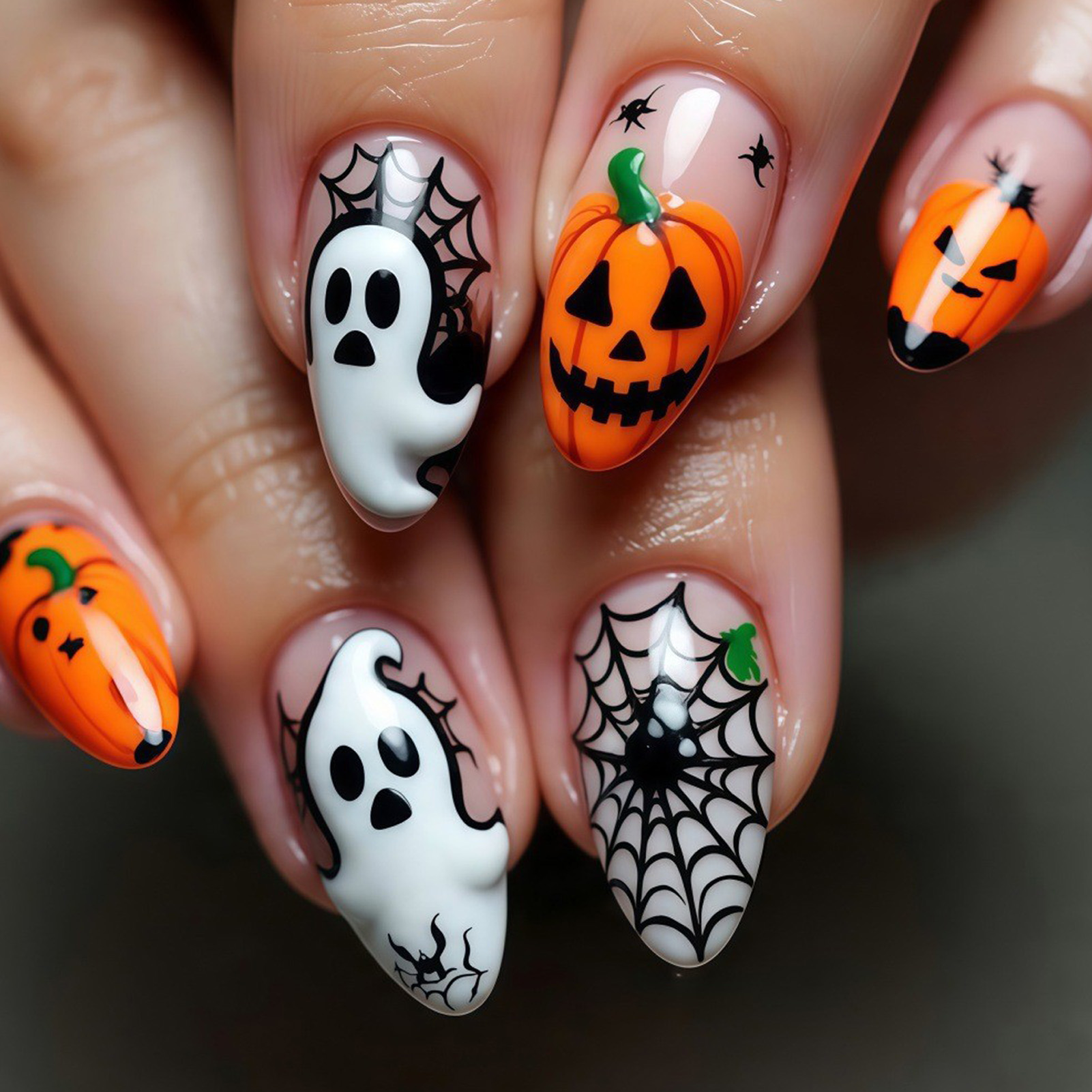 Nail Art Press On - 24 piezas de uñas postizas de