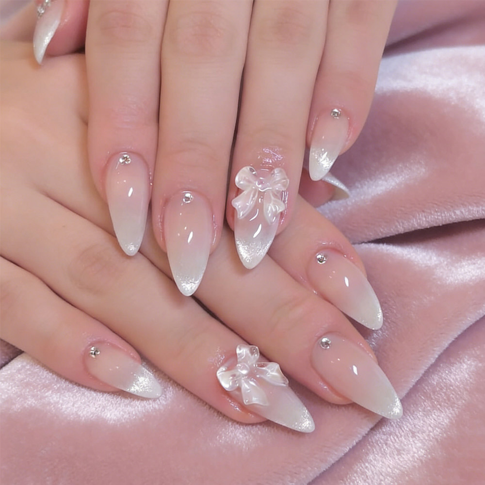 Nail Art Press On - 24 Uñas Postizas de Almendra con