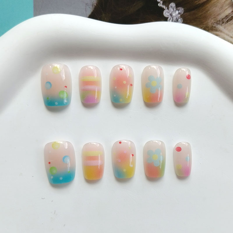 Nail Art Ombre - 10 Uds. Uñas Postizas de Goma