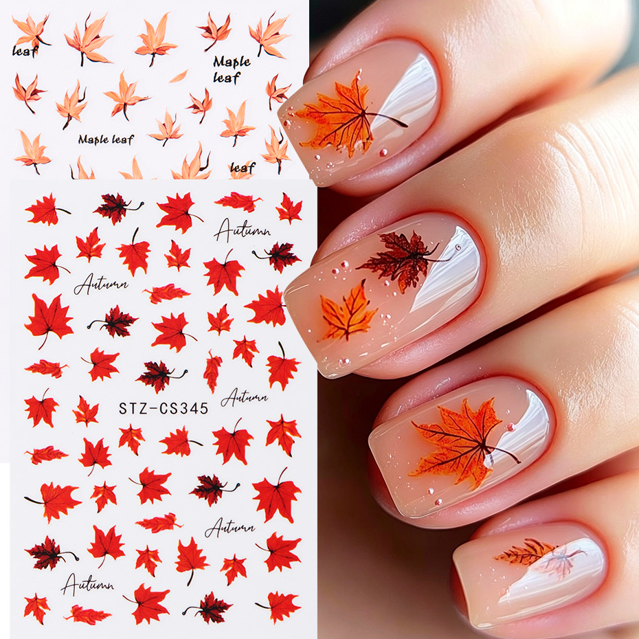 2 pegatinas de uñas con hojas  - Nail Art Orange reseña y precio