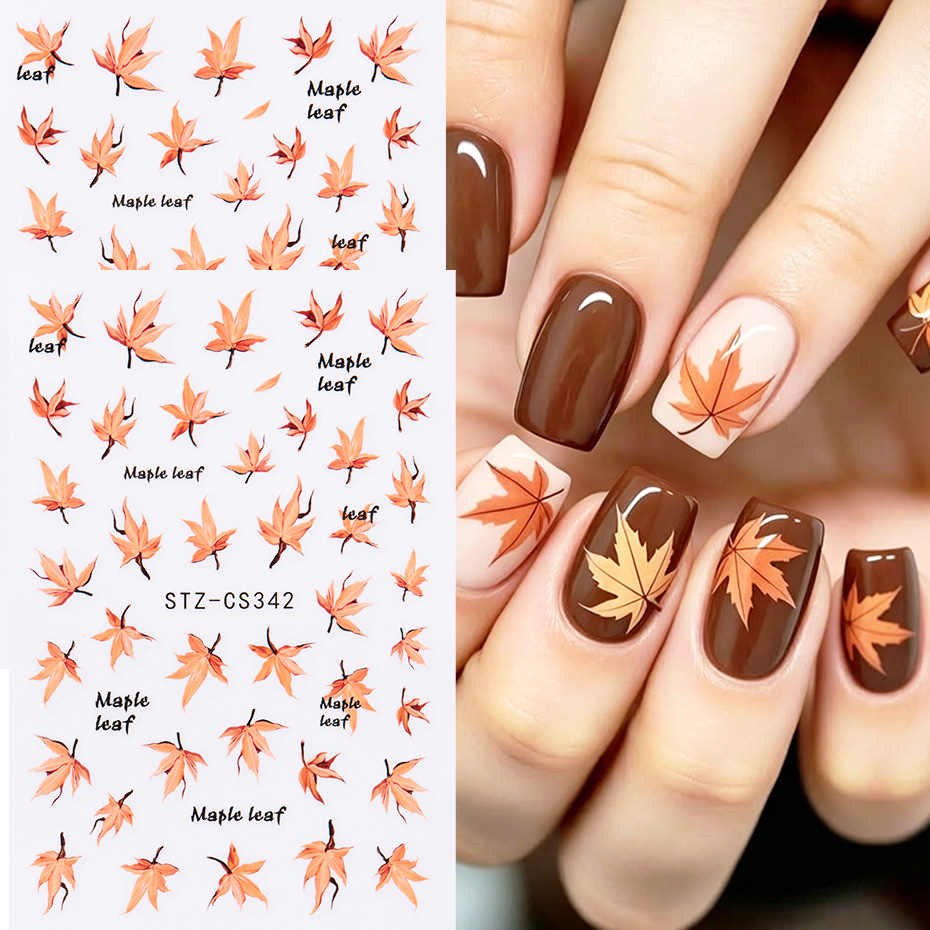 2 pegatinas de uñas con hojas  - Nail Art Orange reseña y precio