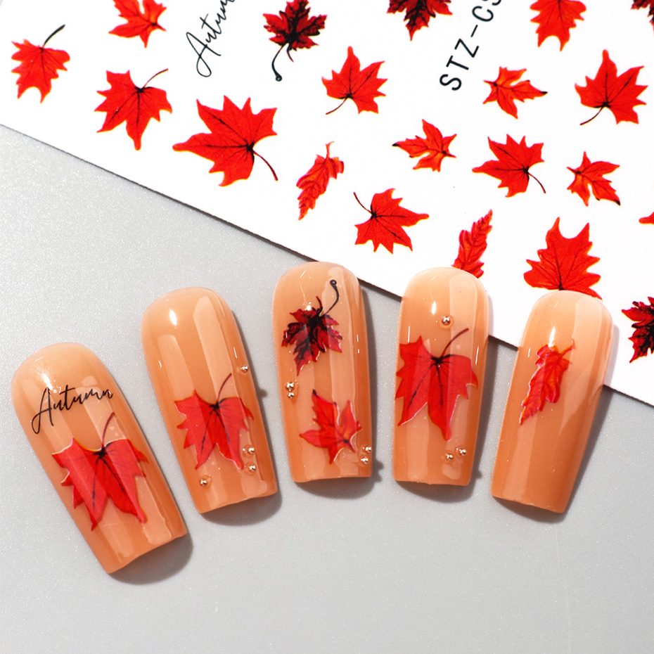 2 pegatinas de uñas con hojas  - Nail Art Orange reseña y precio