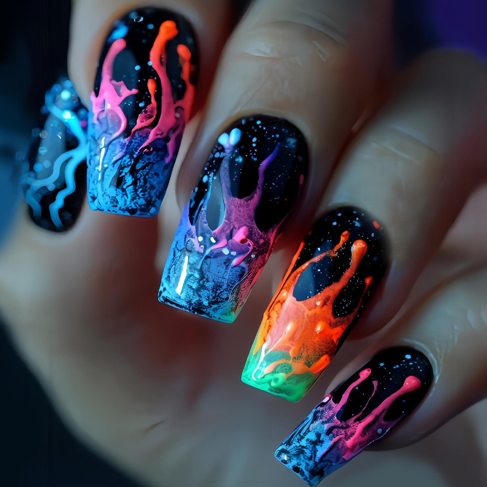 Uñas postizas medianas para mu - Nail Art Orange reseña y precio