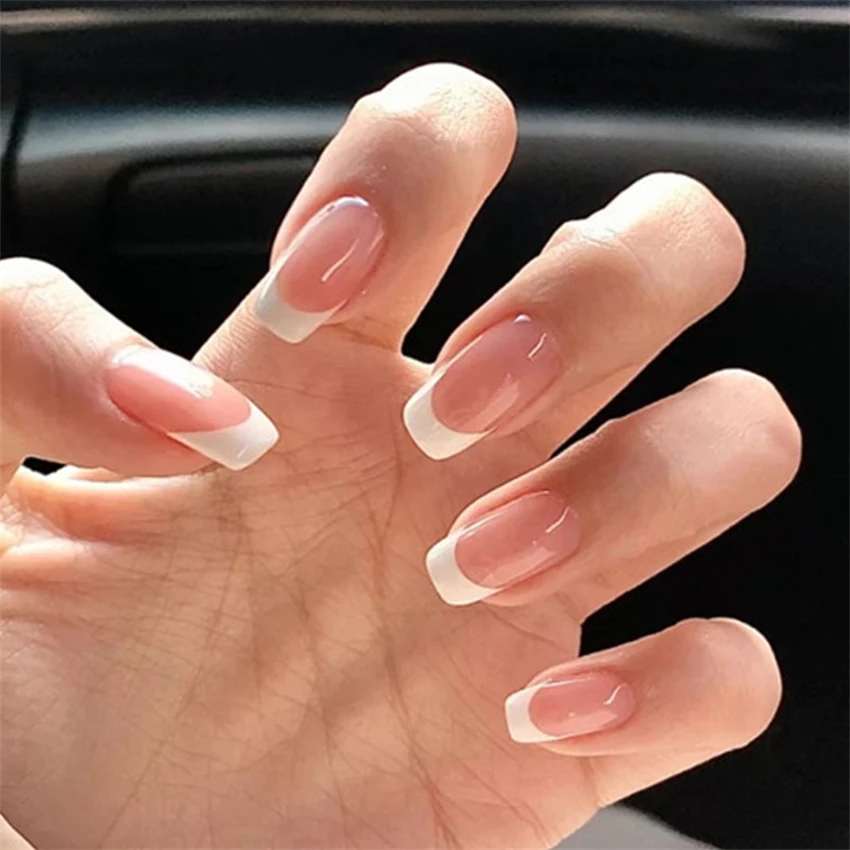 24 unids/set de uñas cortas mi - Nail Art Pink reseña y precio