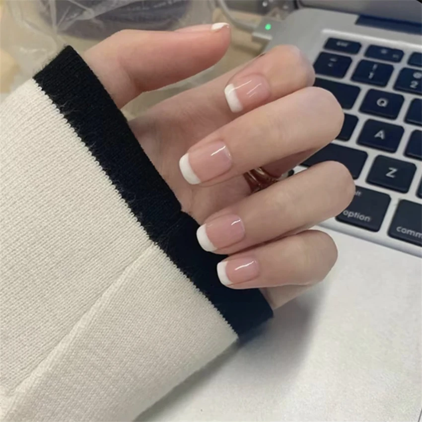 24 unids/set de uñas cortas mi - Nail Art Pink reseña y precio