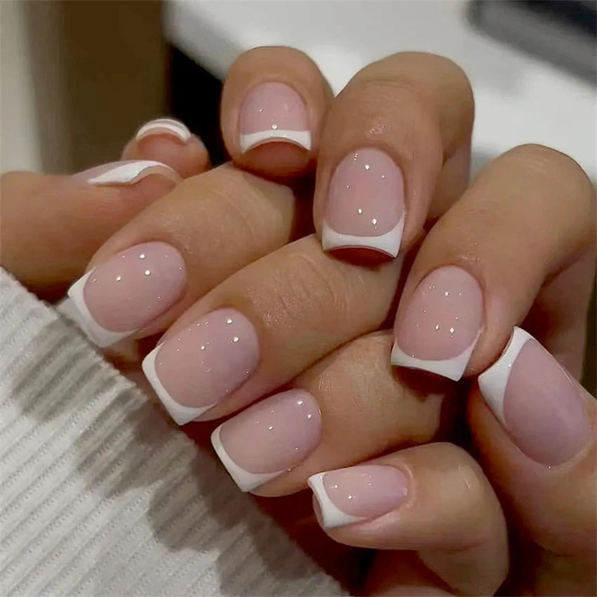 24 unids/set de uñas cortas mi - Nail Art Pink reseña y precio