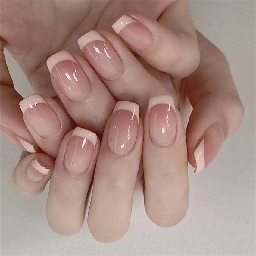24 unids/set de uñas cortas mi - Nail Art Pink reseña y precio