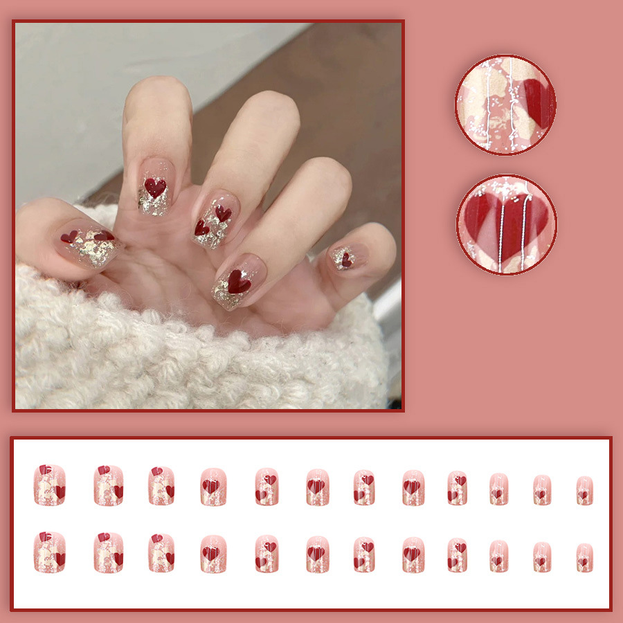 Juego de 24 Uñas Postizas Cort - Nail Art Press On reseña y precio
