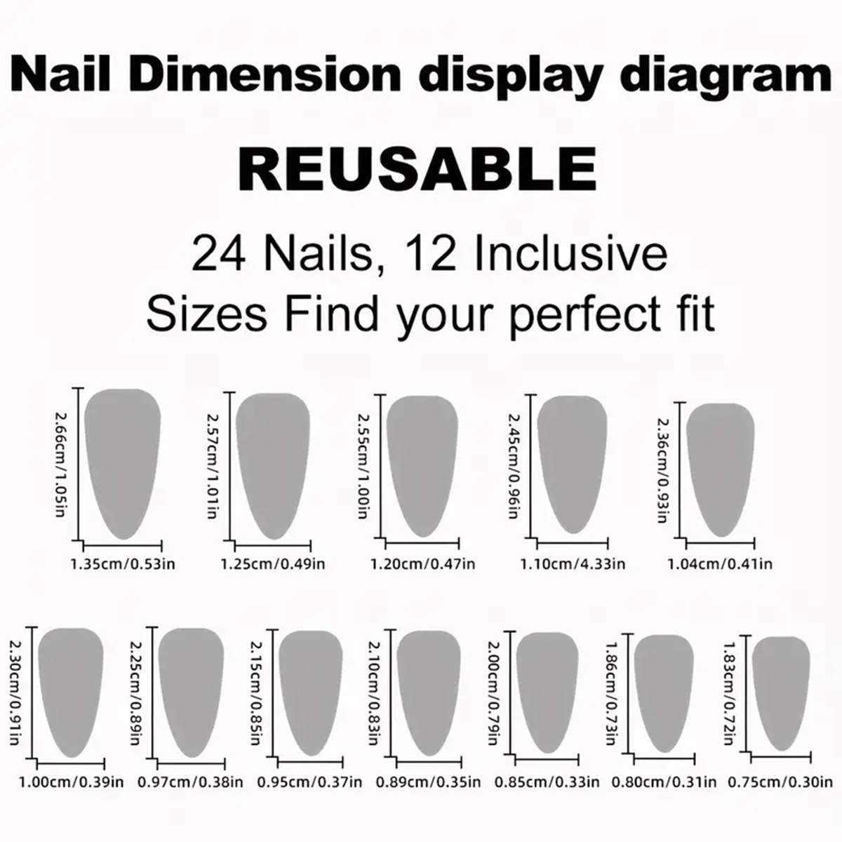 24 Uds. de Uñas Postizas Media - Nail Art Press On reseña y precio