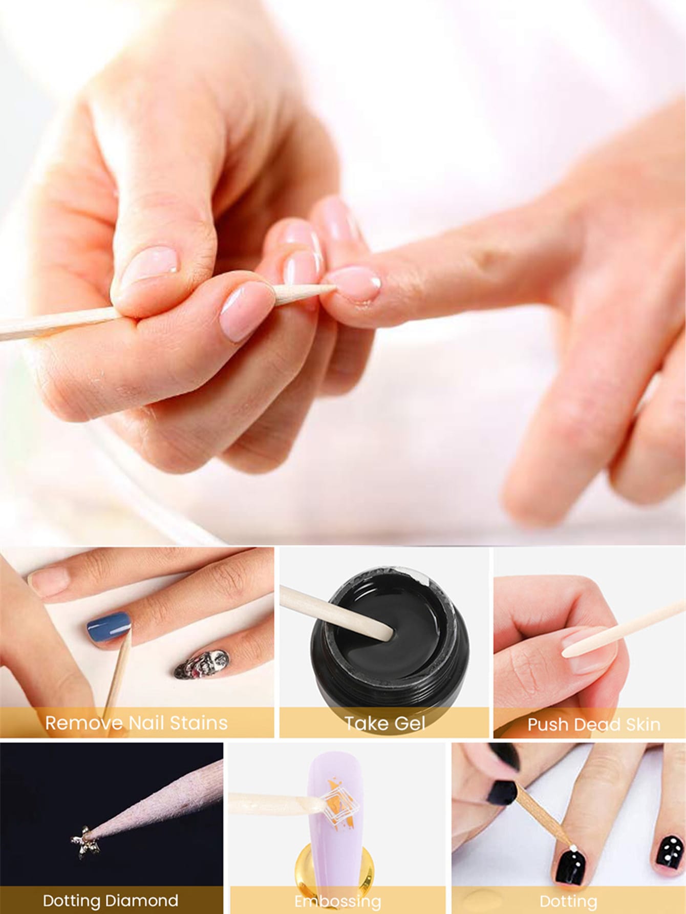 15 a 500 Uds palitos de cutícu - Nail Art Orange reseña y precio
