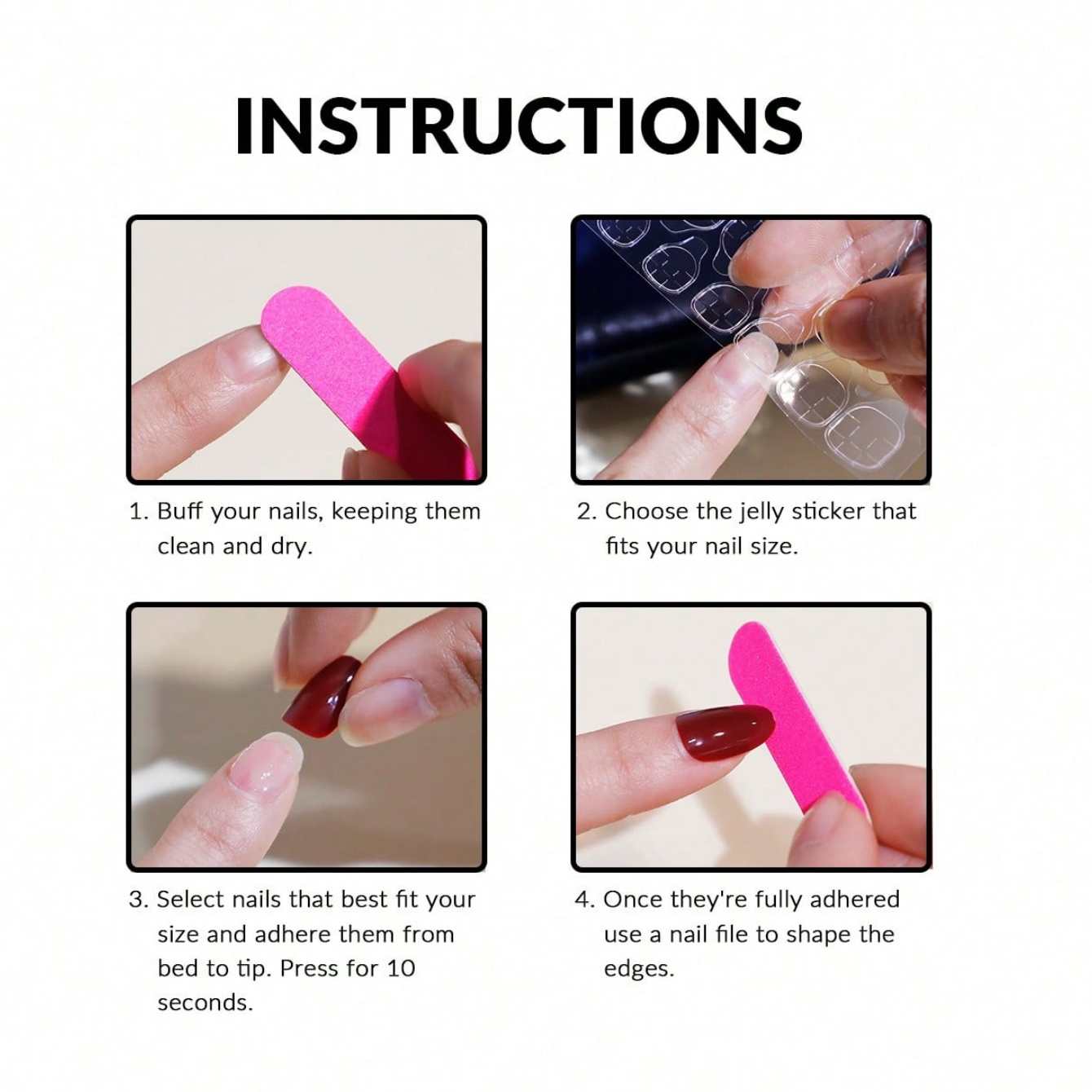 Uñas postizas de almendra de 1 - Nail Art Pink reseña y precio