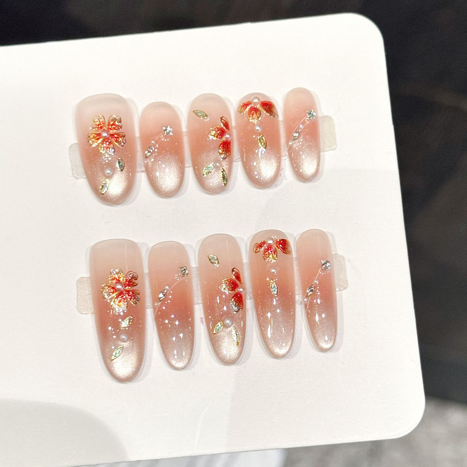 10 Uds uñas postizas hechas a  - Nail Art Pink reseña y precio